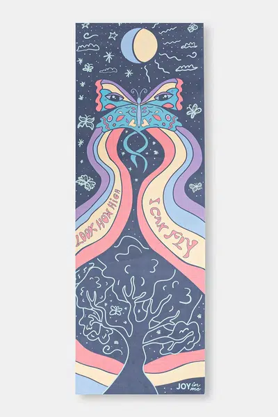 Podložka na jógu JOYINME Mata FLOW Coated Butterfly Effect modrá barva, FLOW Coated 3mm