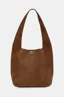 Semišová kabelka Twinset hnědá barva, 252TB7380