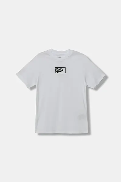 Dětské bavlněné tričko Vans BY BLOCKED BOX SS TEE bílá barva, VN000RBCWHT1