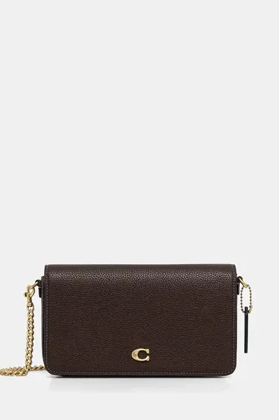 Kožená kabelka Coach Mila hnědá barva, CAO01