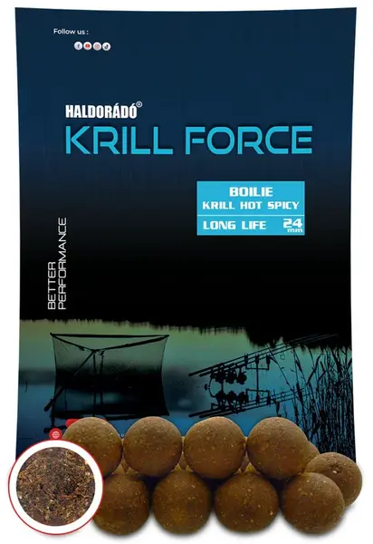 Haldorádó boilies krill force long life hot spicy 700 g - 24 mm