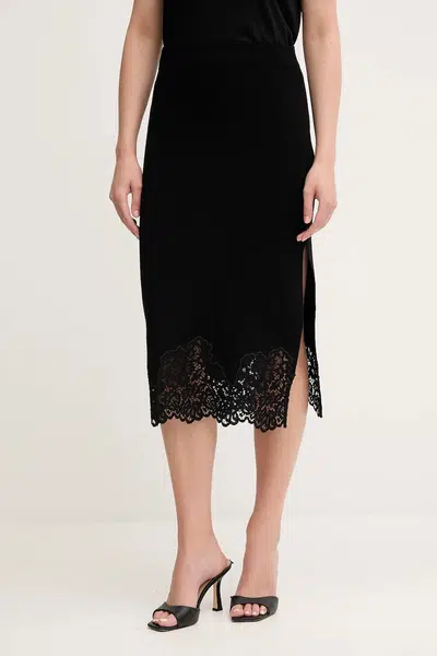 Sukně Twinset černá barva, midi, 252TP3390