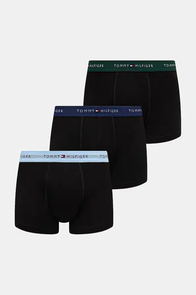 Boxerky Tommy Hilfiger 3-pack pánské, černá barva, UM0UM02763