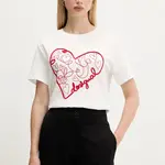 Bavlněné tričko Desigual ROMA dámské, bílá barva, 25WWTK50