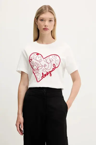 Bavlněné tričko Desigual ROMA