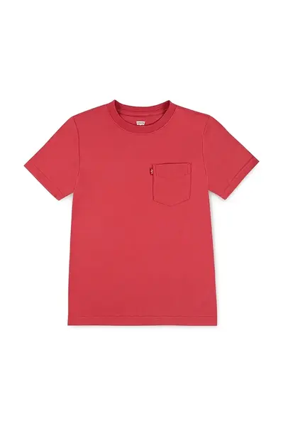Dětské bavlněné tričko Levi's SUNSET POCKET TEE tmavomodrá barva, 8EM359