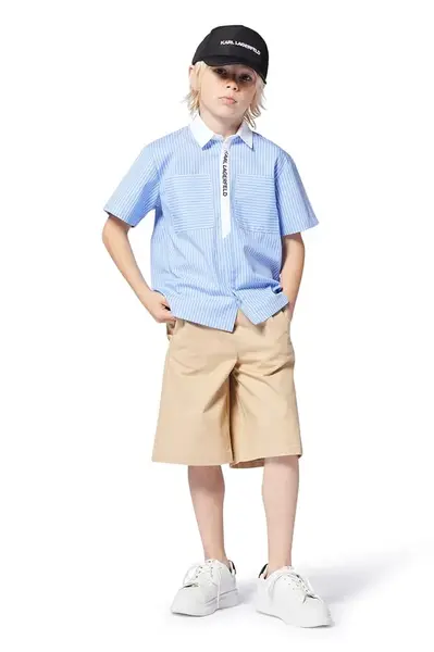 Dětské kraťasy Karl Lagerfeld béžová barva, nastavitelný pas, Z30566