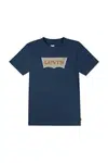 Dětské bavlněné tričko Levi's tyrkysová barva, s potiskem, 9E8157