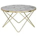 MID.YOU KONFERENČNÍ STOLEK, bílá, barvy zlata, kompozitní dřevo, 85/49/85 cm