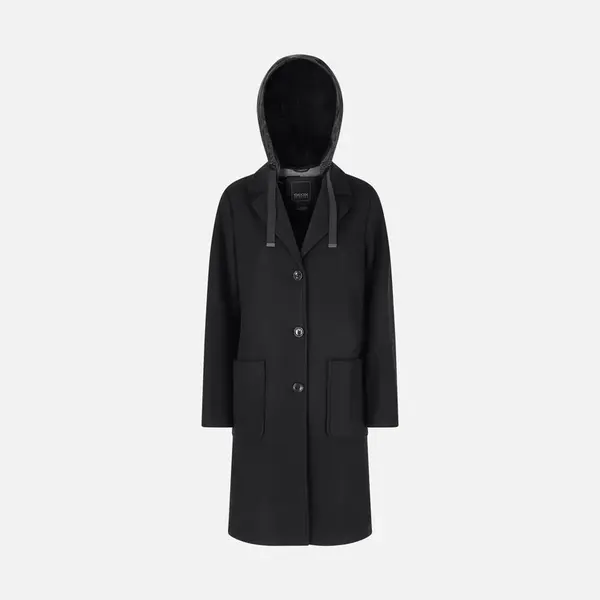 Černý dámský kabát Geox Doralea - Dámské