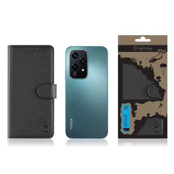 Flipové pouzdro Tactical Field Notes pro Honor 200 Lite, černá