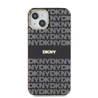 Zadní kryt DKNY PC/TPU Repeat Pattern Tonal Stripe Magsafe pro Apple iPhone 15, černá