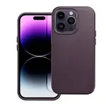 Leather Mag Cover obal, iPhone 15 Plus, fialový