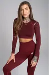 Gym Glamour Crop-Top bezešvý Bordo Melange, M, bordo