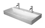 Duravit DuraSquare - Dvojumývadlo, 100x47 cm, bez prepadu, 2 otvory na batérie, DuraCeram, WonderGliss, biela 23531000431