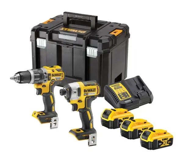 DeWALT Nářadí - 18V AKU sada příklepové vrtačky a rázového utahováku, 3x aku 5,0 Ah XR, nabíječka DCK266P3T