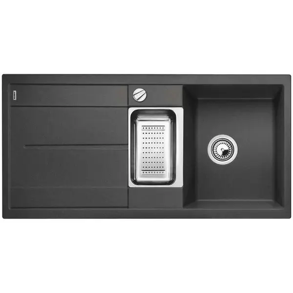 Blanco Metra 6 - Silgranitový drez, 100x50 cm, s ovládaním odtoku, sivá skala 518877