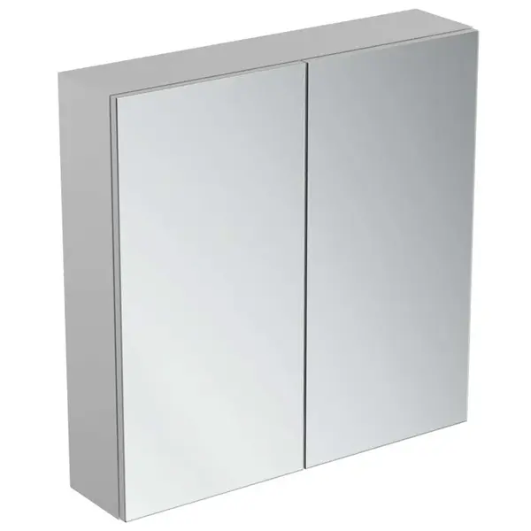 Ideal Standard Mirror&Light - Zrkadlová skrinka s LED osvetlením a zásuvkou, 70x70 cm, hliník T3439AL