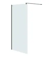 Cersanit Mille - Sprchová stena Walk-In, 100x200 cm, čierna/číre sklo S161-003