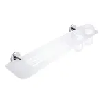 Nimco Unix - Polica IXI s frézovanými otvormi 60 cm s pohármi, chróm UN X360-58DW-26