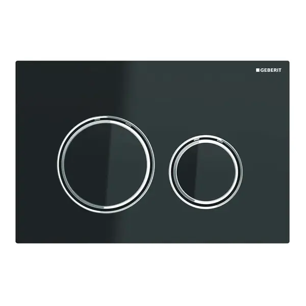 Geberit Sigma21 - Ovládací tlačítko splachování, chrom/černé sklo 115.884.SJ.1