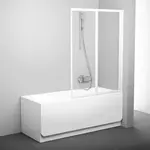 Ravak Supernova - Vanová zástěna skládací dvoudílná VS2 105, 105x140 cm, bílá/transparentní sklo 796M0100Z1
