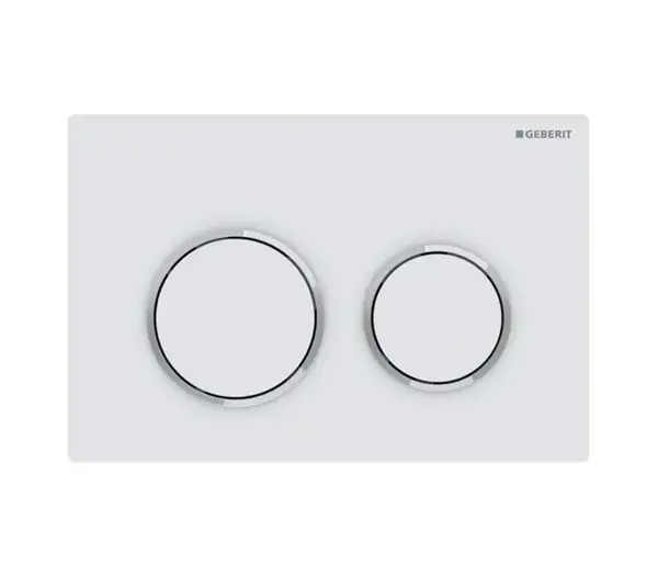 Geberit Omega20 - Ovládání splachování, matná bílá/lesklý chrom 115.085.JT.1