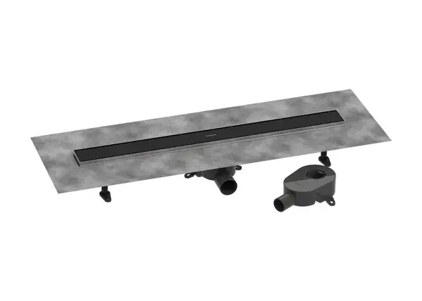 Hansgrohe RainDrain Go - Sprchový žlab 80 cm s oboustranným roštem, pro vložení dlažby, matná černá 56273670