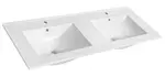 Sapho Slim - Dvojumyvadlo 120x46 cm, s přepadem, 2 otvory pro baterie, bílá 1601-120