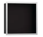 Hansgrohe XtraStoris Individual - Výklenek do stěny s designovým rámem, 30x30x10 cm, matná černá/kartáčovaná nerez 56098800