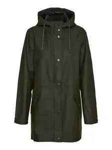 VERO MODA Prechodný kabát  tmavozelená