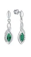 Soliter Stříbrné visací náušnice se zelenými krystaly 436 001 00573 04