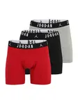 Jordan Boxerky 'FLIGHT Cotton Core Boxer Briefs'  sivá melírovaná / červená / čierna / biela
