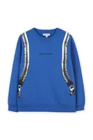 Dětská bavlněná mikina Marc Jacobs modrá barva, vzorovaná, W60698