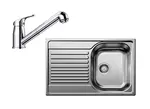 Blanco - Set drezu Tipo 45 S Compact a batérie Daras S, nerezová/chróm SET 04-B 25 DARAS-S