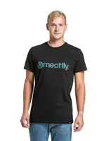 Pánské tričko meatfly striped logo černá m