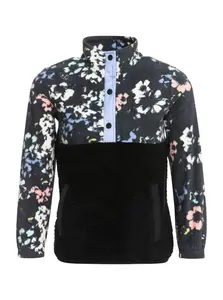 Roxy dětská mikina Alabama Girl True Black Black Flowers | Černá | Velikost 16 r.