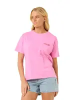 Rip curl dámské tričko Ocean Tech Relaxed Pink | Růžová | Velikost M | 100% bavlna