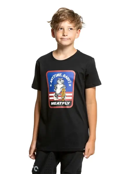 Meatfly dětské tričko Tomcat Black | Černá | Velikost 158 | 100% bavlna
