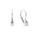 Diamantové dívčí náušnice z bílého zlata KLENOTA