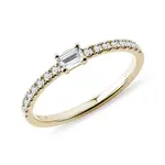 Prsteň s emerald diamantom a briliantmi v zlate KLENOTA