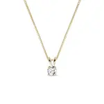 Zlatý náhrdelník s čírym briliantom KLENOTA
