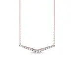 Briliantový náhrdelník s motívom V z ružového zlata KLENOTA