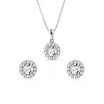 Set briliantových náušníc a náhrdelníka z bieleho zlata KLENOTA