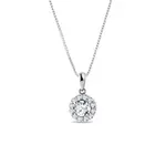 Diamantový náhrdelník halo v bílém zlatě KLENOTA