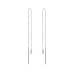 Řetízkové náušnice s diamantem markýza v bílém zlatě KLENOTA