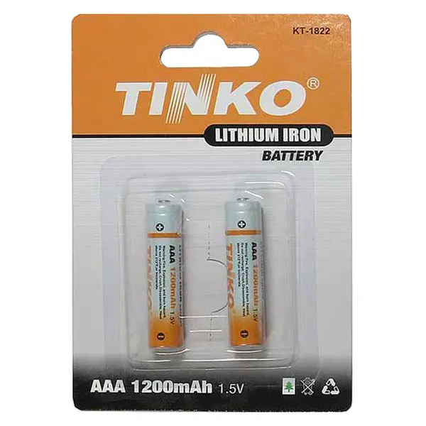 Baterie lithiová AAA R03 1,5V/1200mAh TINKO  2ks