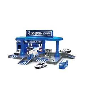 Policejní čerpací stanice + 2 autíčka