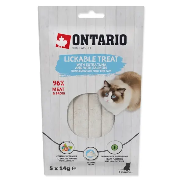 ONTARIO Lízací pochoutka  extra tuňák a losos 5x14 g