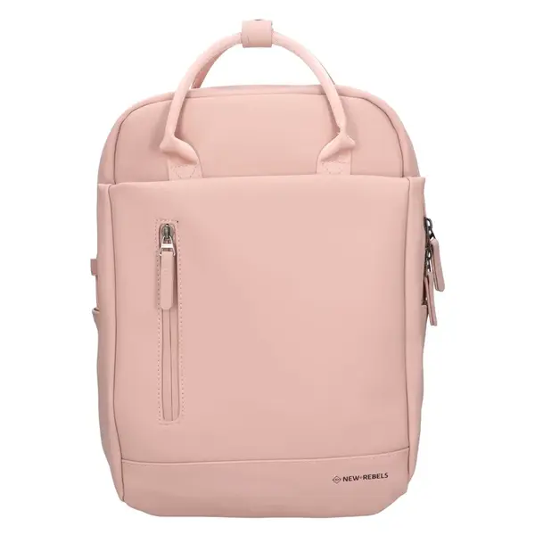 Trendy batoh New Rebels Harper, polyuretán, na notebook 13" − ružová